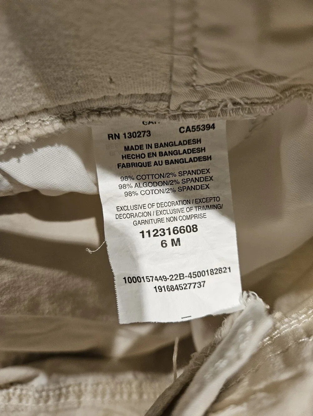 Lee NWOT Cargo Shorts Size 6